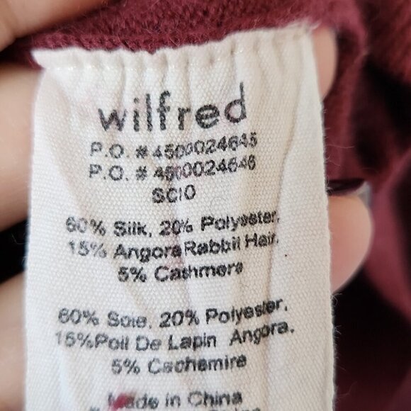 ARITZIA | Wilfred sweater mock neck open back silk cashmere red sz Small - Picture 4 of 4